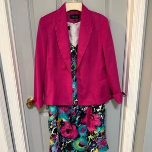 Maggy London Fuchsia Blazer with Floral Dress